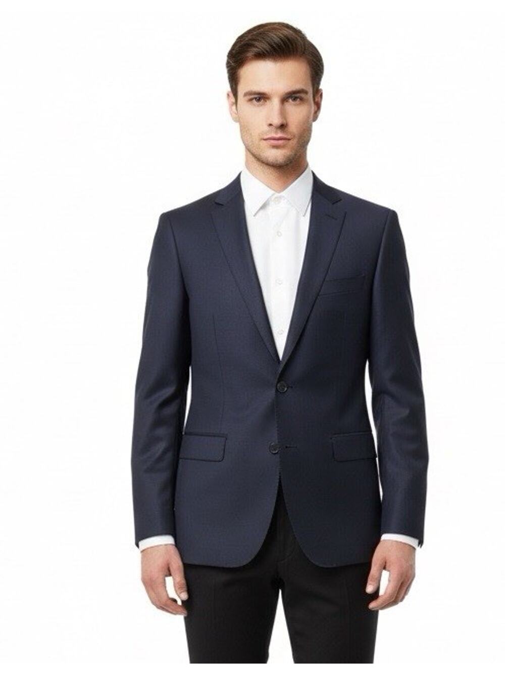 DKNY 100% Wool Mens Navy Blue 2 Btn Blazer Sz. 39R